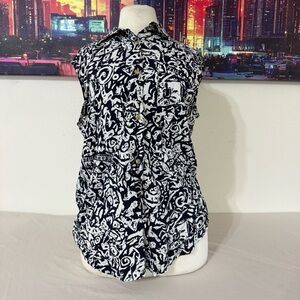 Black and White Button Down Shirt